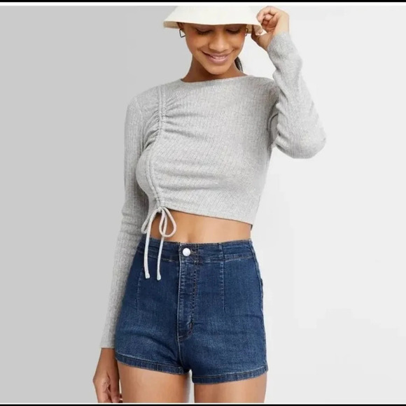 NWT Wild Fable Size 2/26R Women's Highest Rise Blue Denim Shorts - Picture 1 of 11